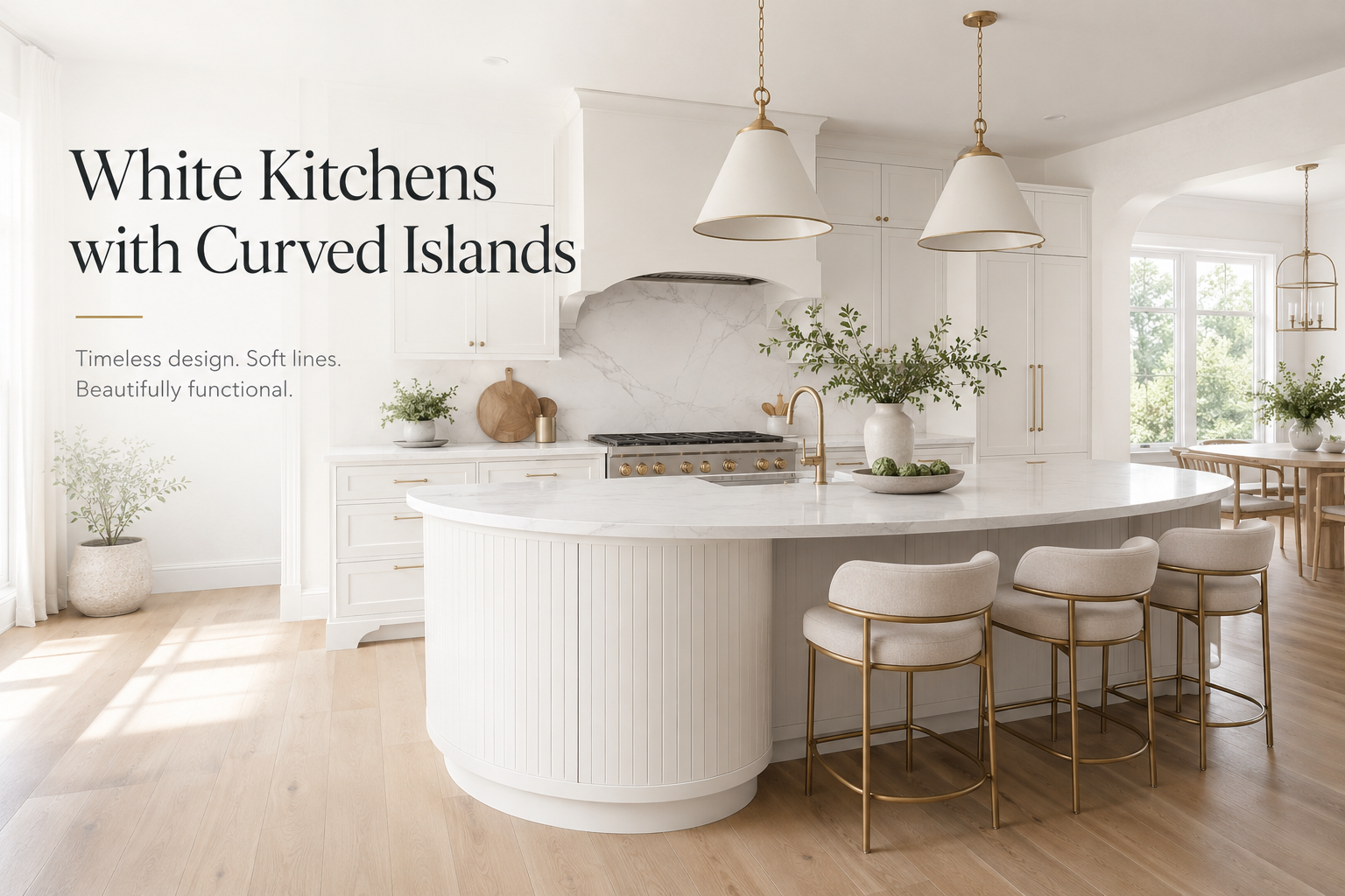 15 White Kitchens with Curved Islands