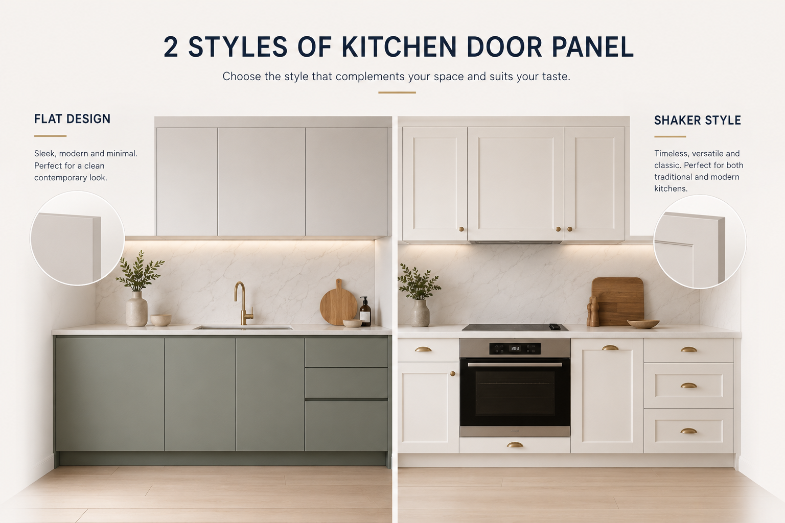 2 kitchen door panel styles