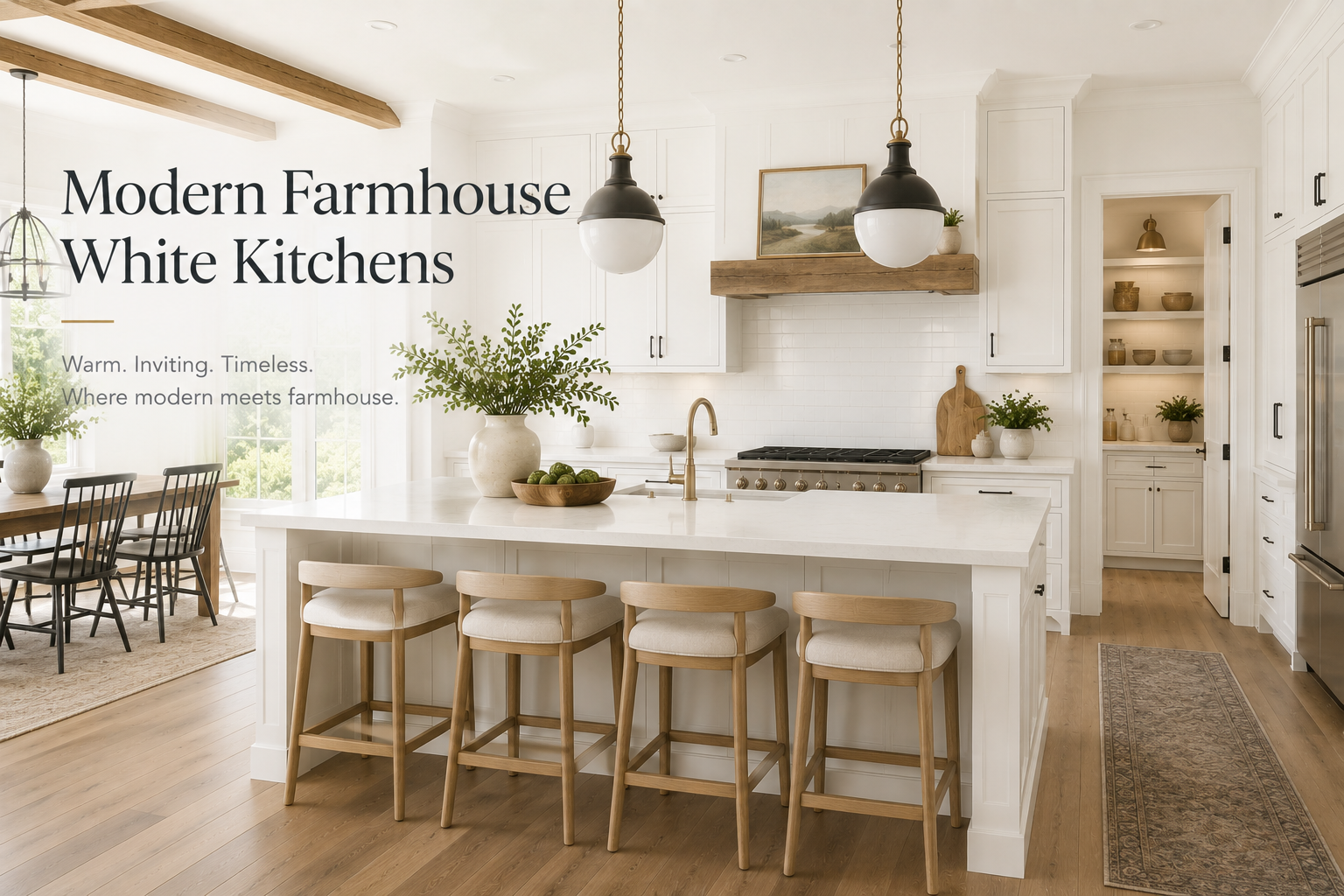 20 Modern Farmhouse White Kitchens