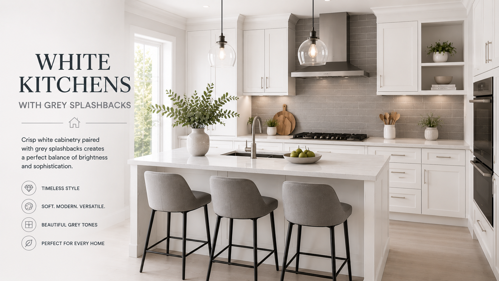 28 White Kitchens with Grey Splashbacks