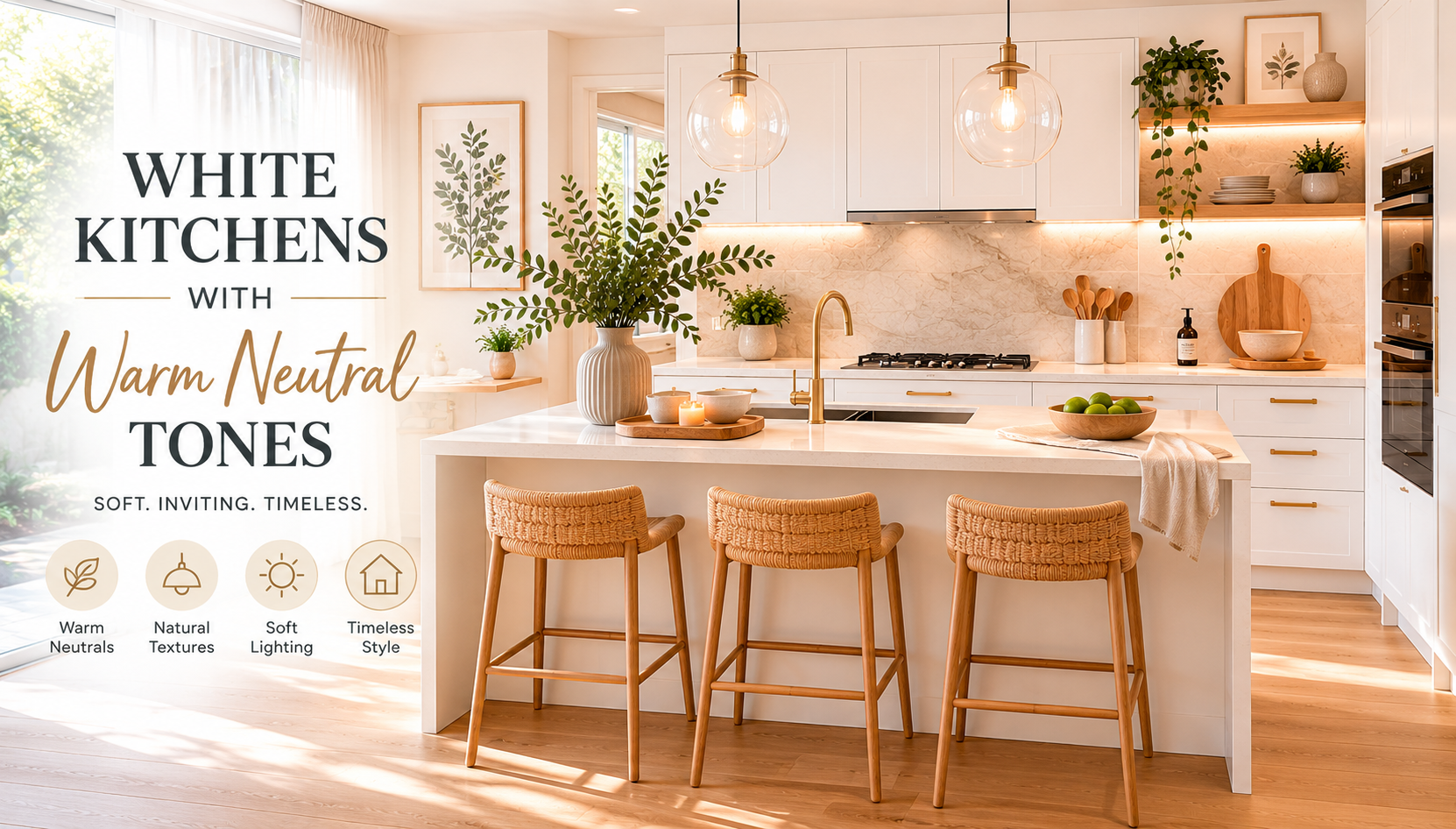 9 White Kitchens with Warm Neutral Tones