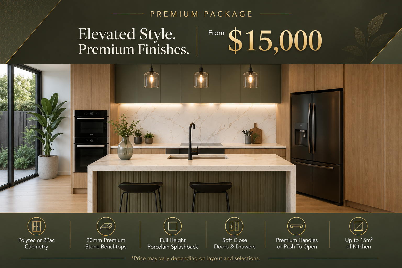 Premium kitchen package with luxury finishes